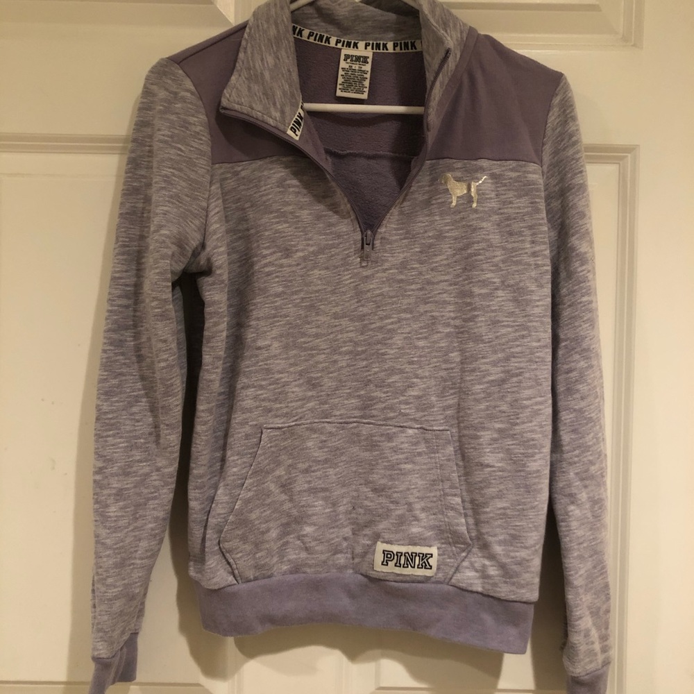 VS pink 1/4 zip pullover